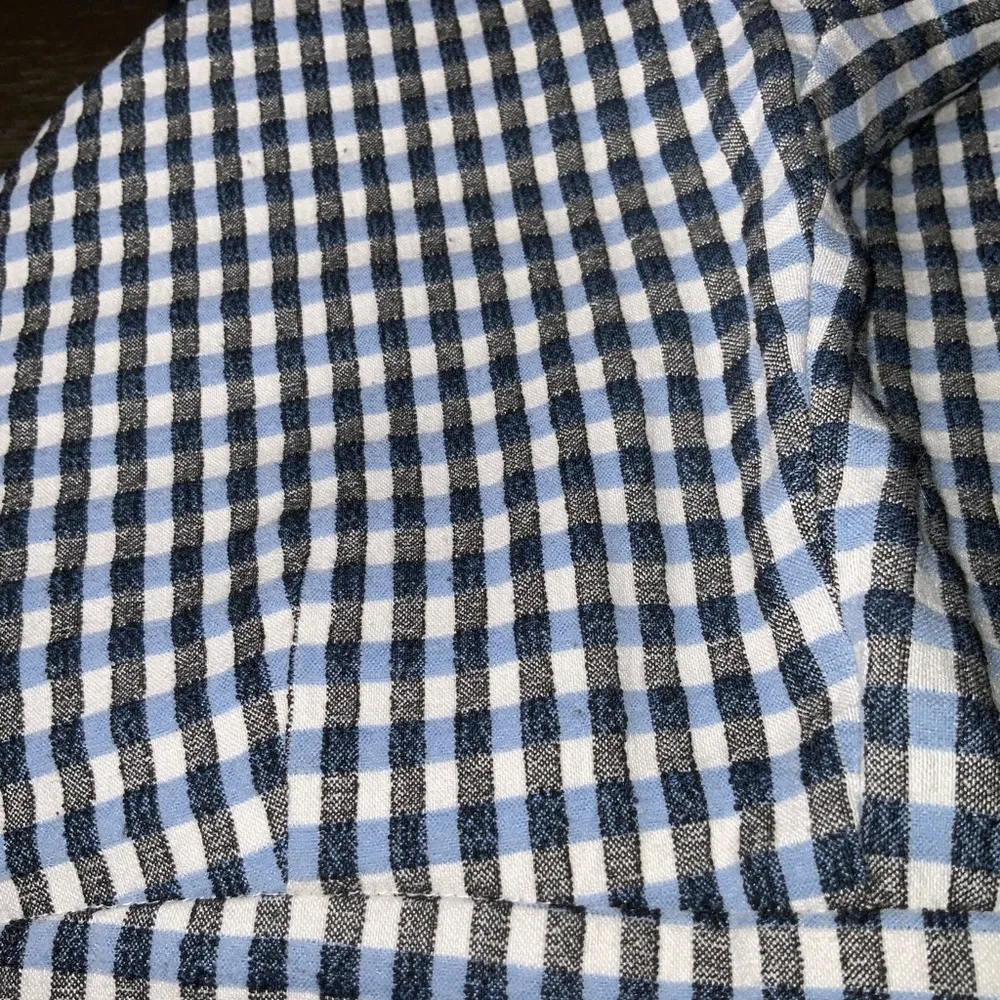 Versions Blue Black White Gingham Checker Pull Up Stretchy Skinny Cropped Pant 2 - Image 4