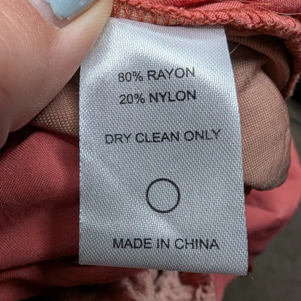 Trovata Birds of Paradis Great Pink Crushed Velvet Ruffle Trim Jumpsuit M Size M - Image 5