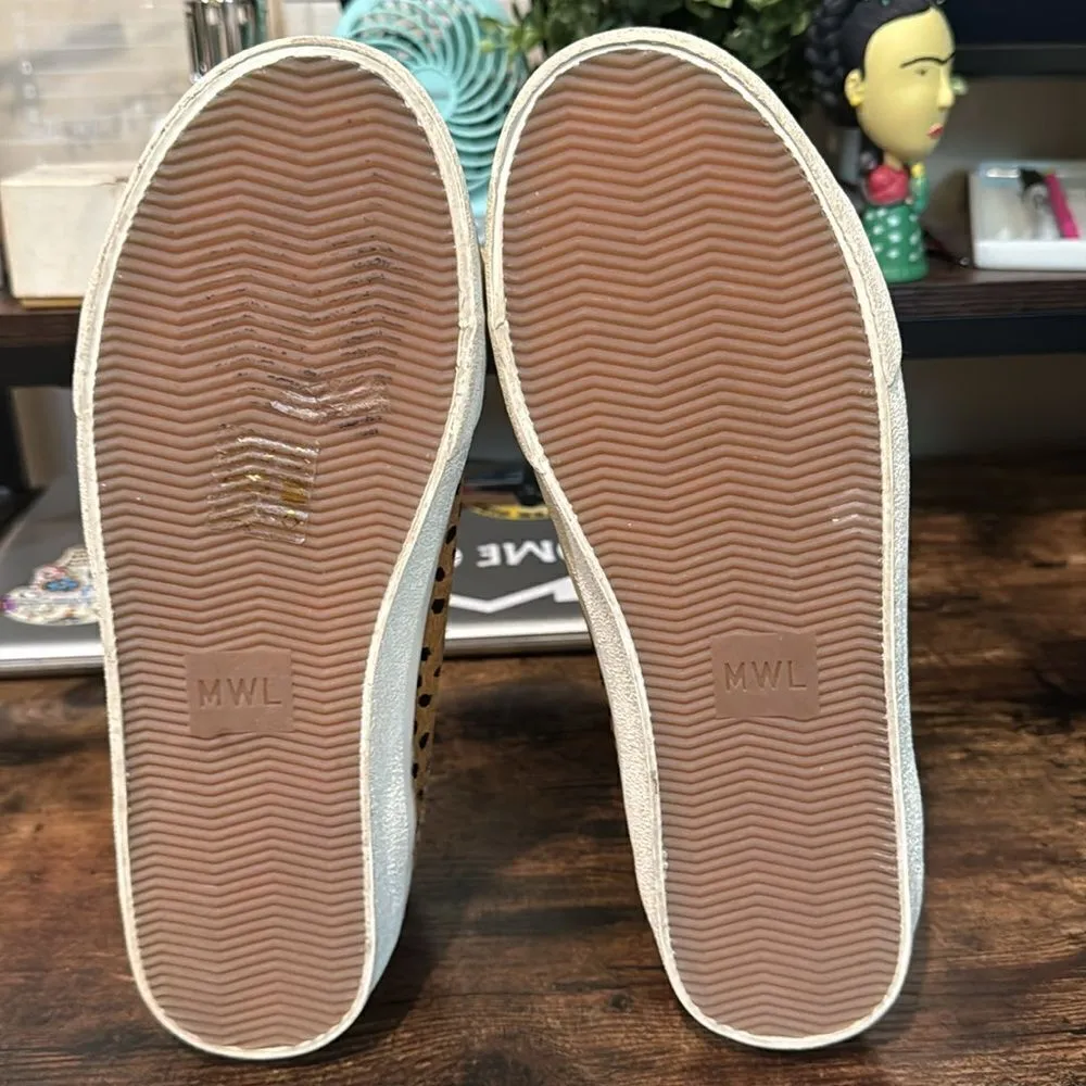 Madewell Sidewalk Spot Dot Genuine Calf Hair High Top Sneakers Shoes 8.5 - Image 8