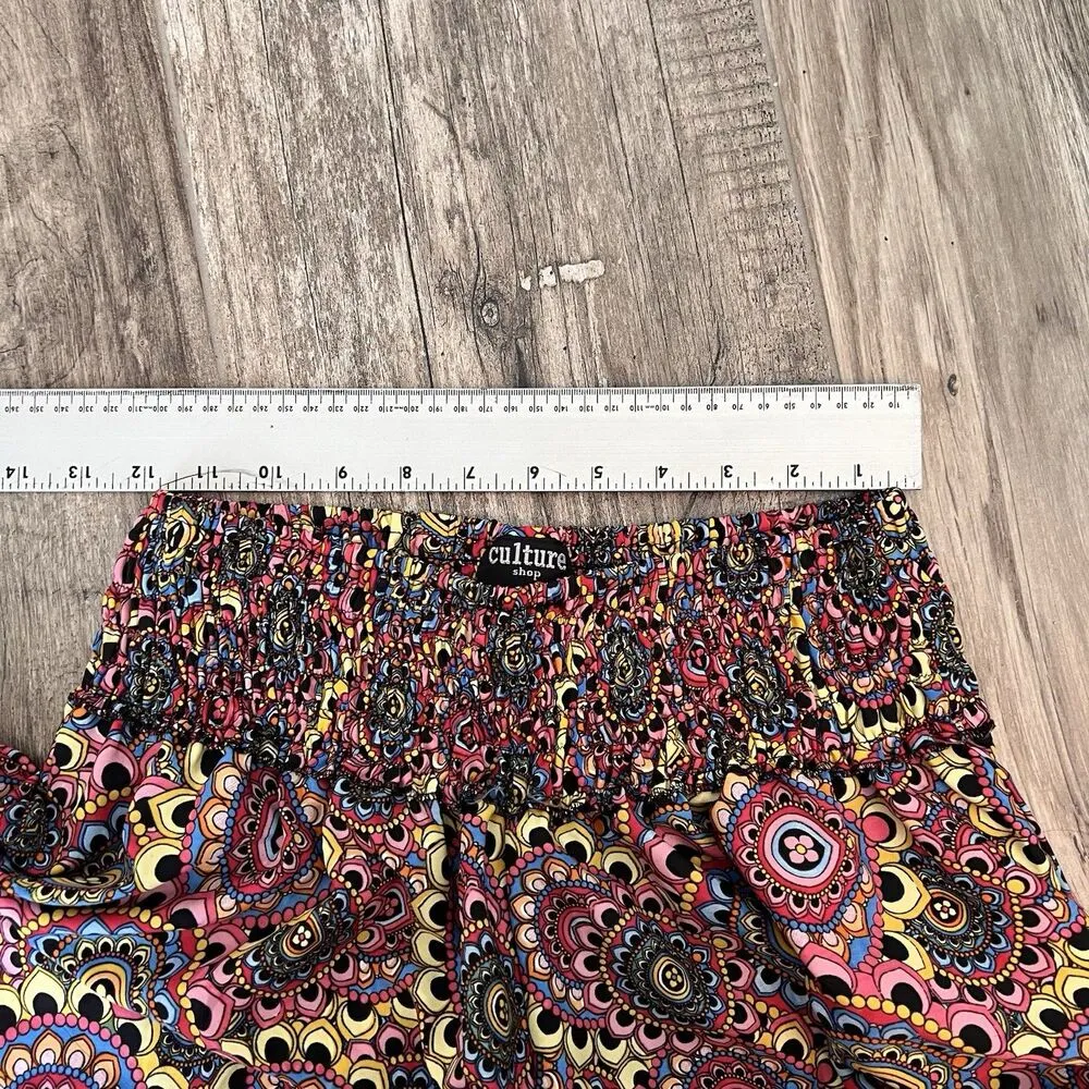 CULTURE SHOP Wide Leg Pants Hippie Boho Paisley Stretch waist Multicolor ML #37 Size undefined - Image 12