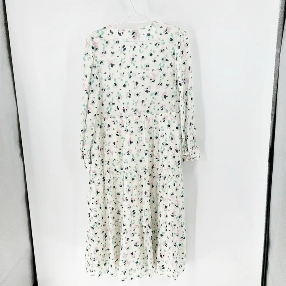 A New Day v-neck tiered midi leopard print vibrant pink teal print Easter spring - Image 10