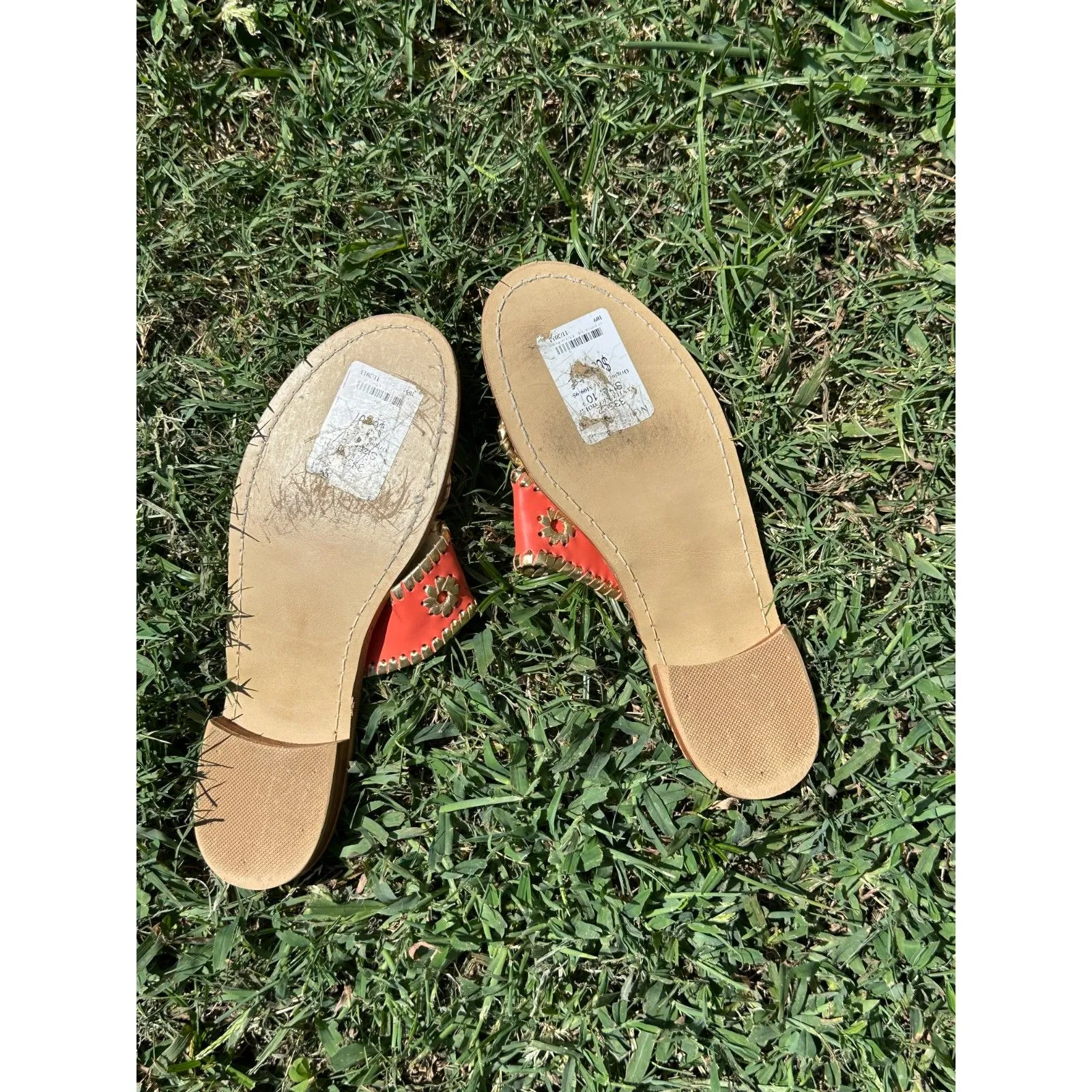 Jack Rogers Classic Orange Gold Flat Sandal Size 10 - Image 2