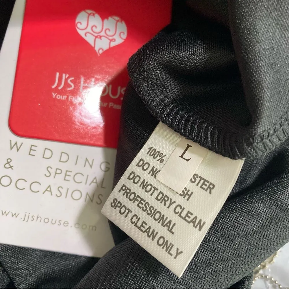 JJ’s House Black and Rhinestone Chain Strap Bodycon Mini Dress Large NWT - Image 16