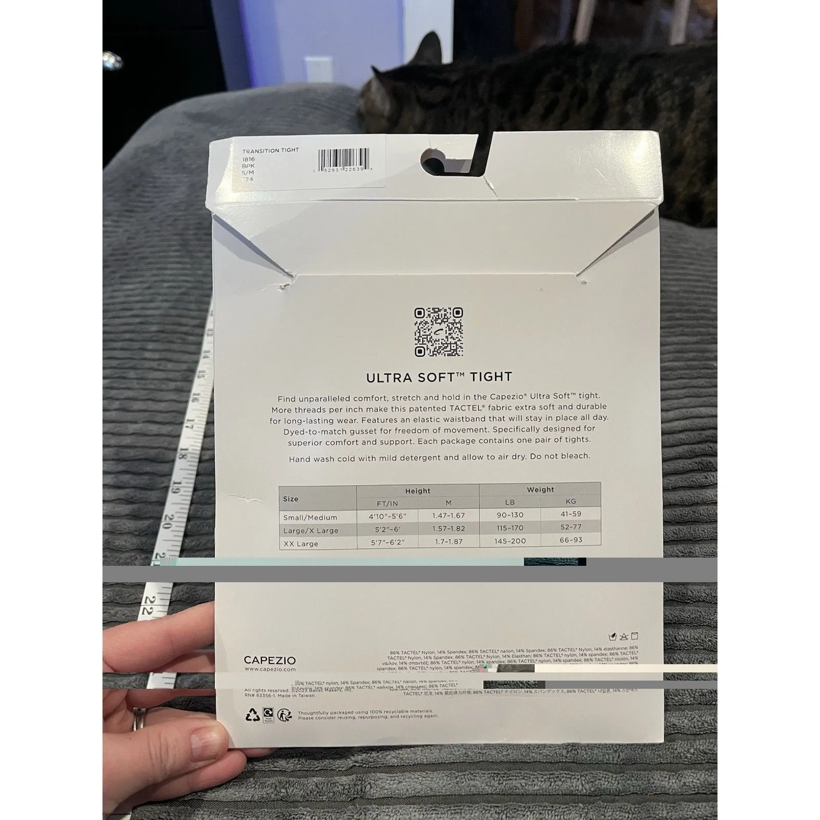 CAPEZIO Transition Dance Tight S/M Ballet Pink Ultra Soft self knit waist - Image 2