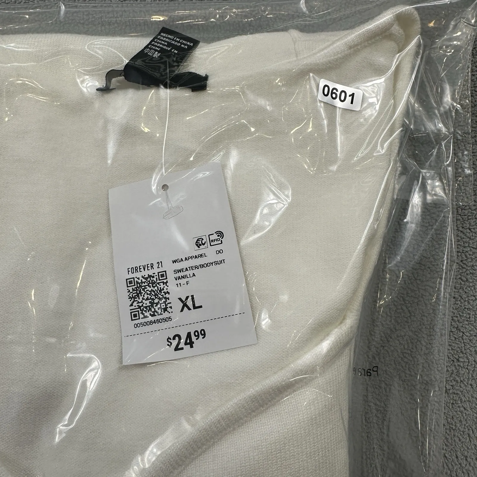 NWT Forever 21 Bodysuit XL Womens Vanilla Sweater Long Sleeve Contour Thong - Image 8