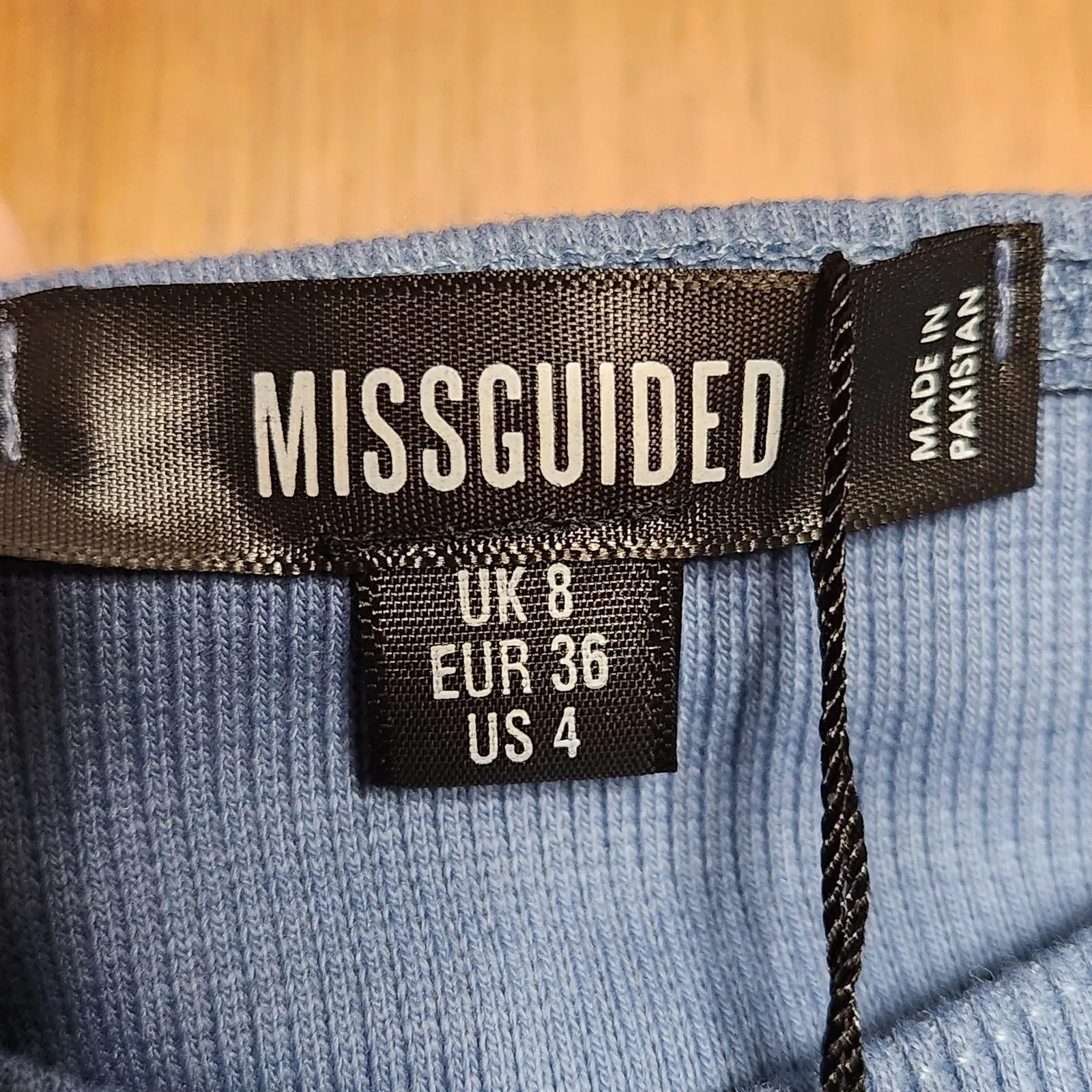 NWT Missguided Woman’s Rib Milkmaid Blue Bodysuit Size 4 - Image 5