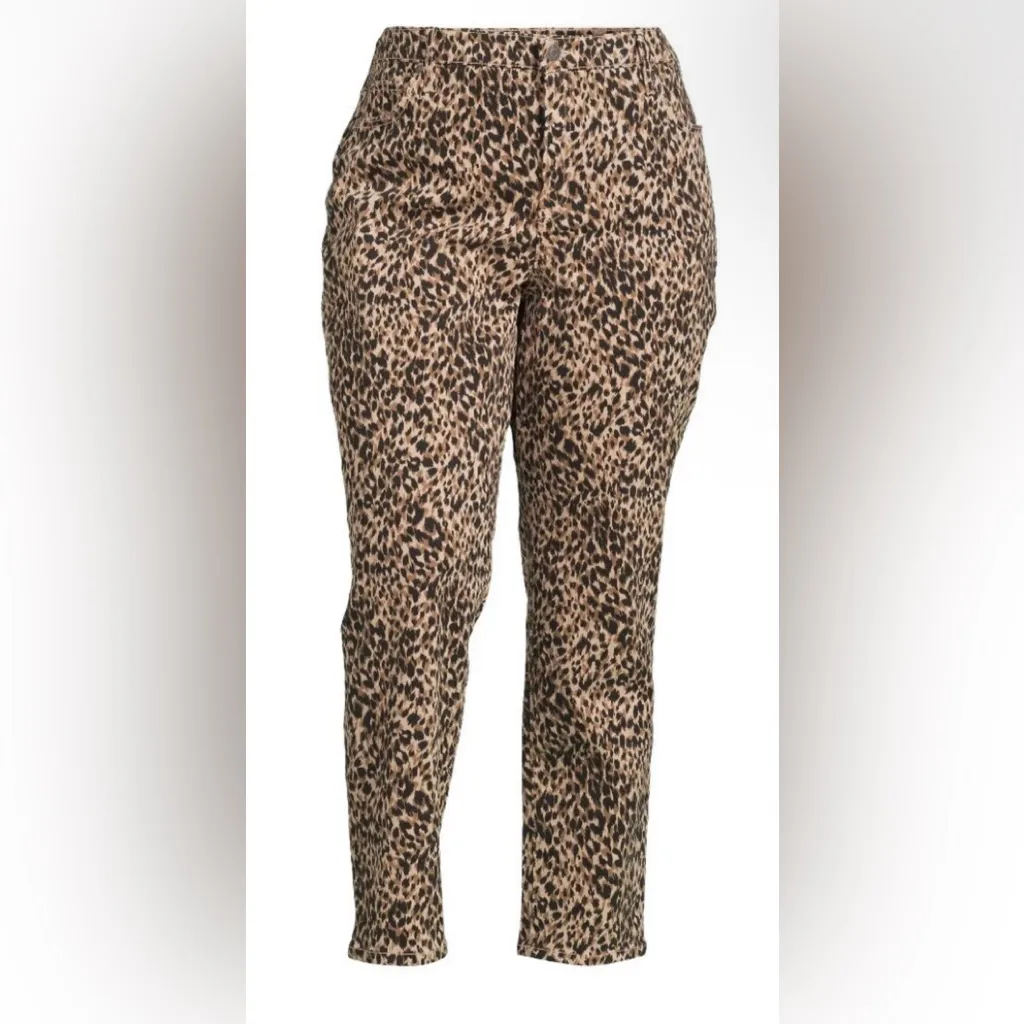 TERRA & SKY Womens Straight Leg Jean Size 18W Animal Print High Rise New - Image 6