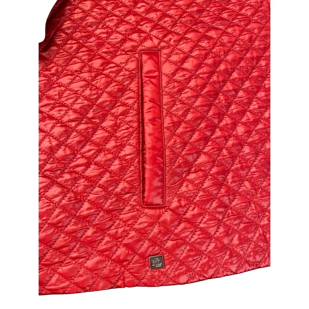Lauren Ralph Lauren Womens Black Red Diamond Quilted Zip Fleece Jacket Sz 3X SKU - Image 5