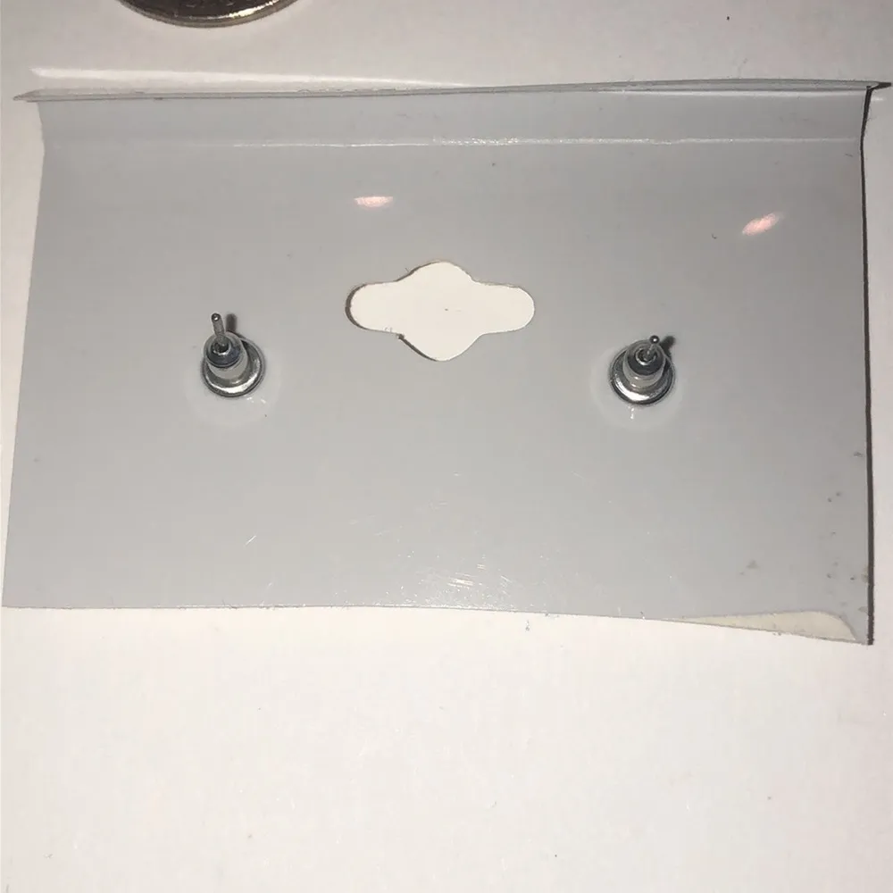 Silver Tone CZ Rhinestone Cutout Heart Dainty Boho Pierced Earrings - Image 4