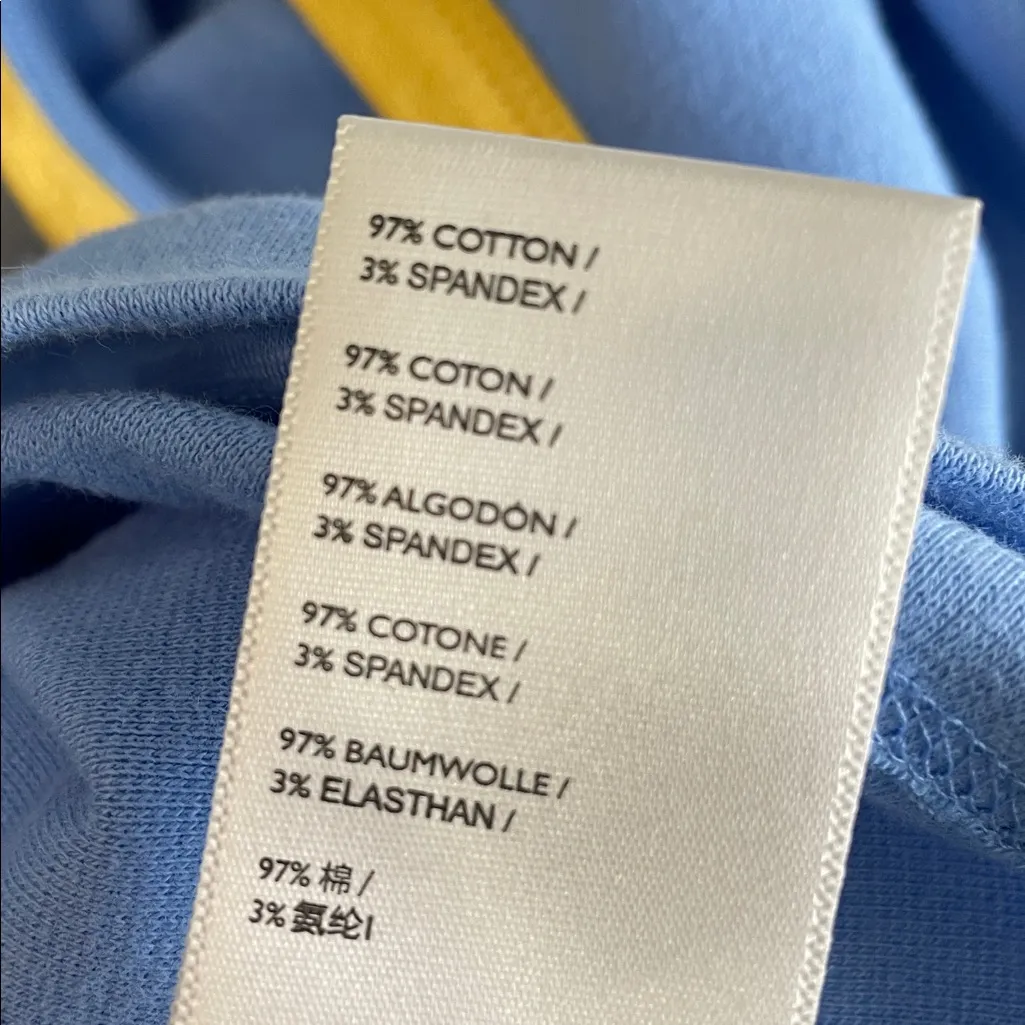 Anthropologie Maeve Blue Knit Sunrise Surf Team Ringer Short Sleeve Tee - Image 8