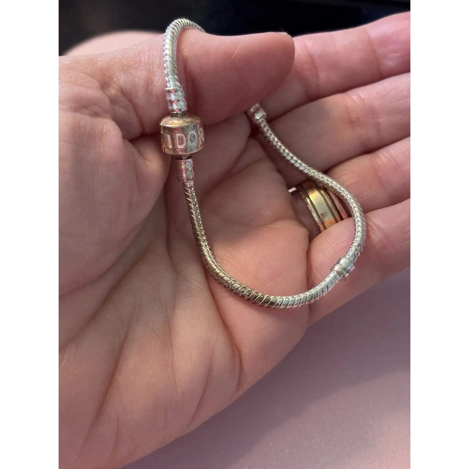 AUTHENTIC PANDORA BRACELET PANDORA JEWELRY SILVER CLASP - Image 2