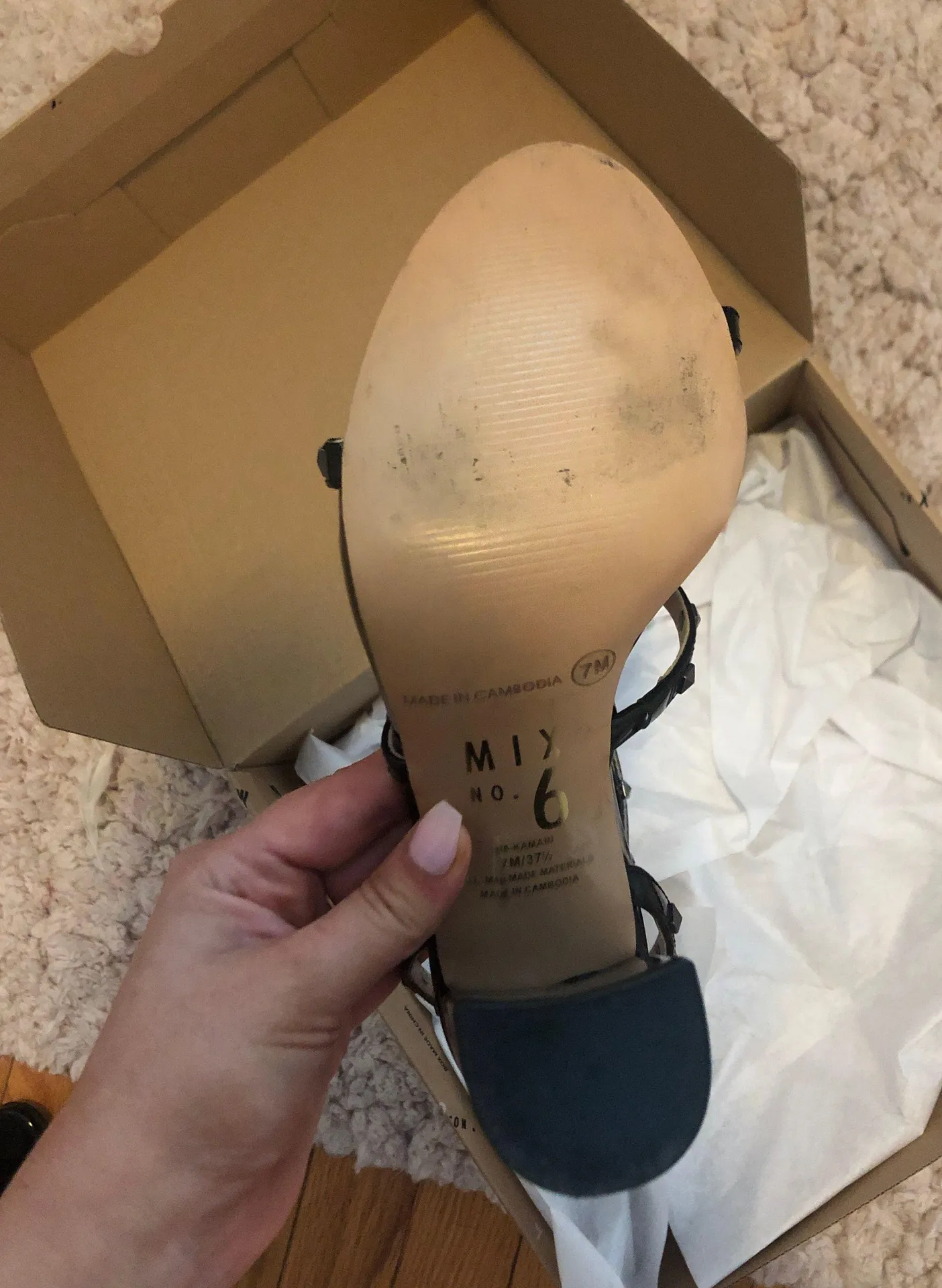 mix no. 6 Black Studded Block Heel - Image 4