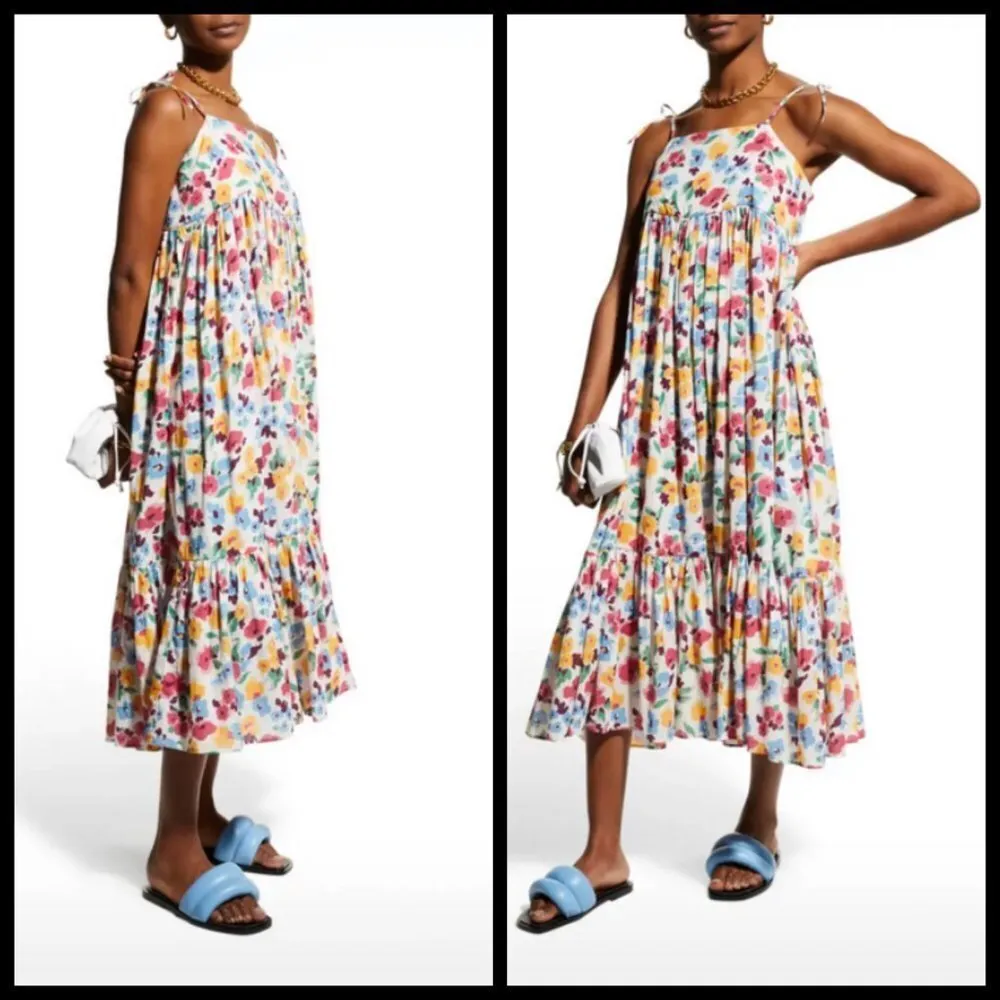 💕THE GREAT💕 The Dainty Dress ~ Midi 100% Cotton Tropical Floral Large L NWT - Image 5