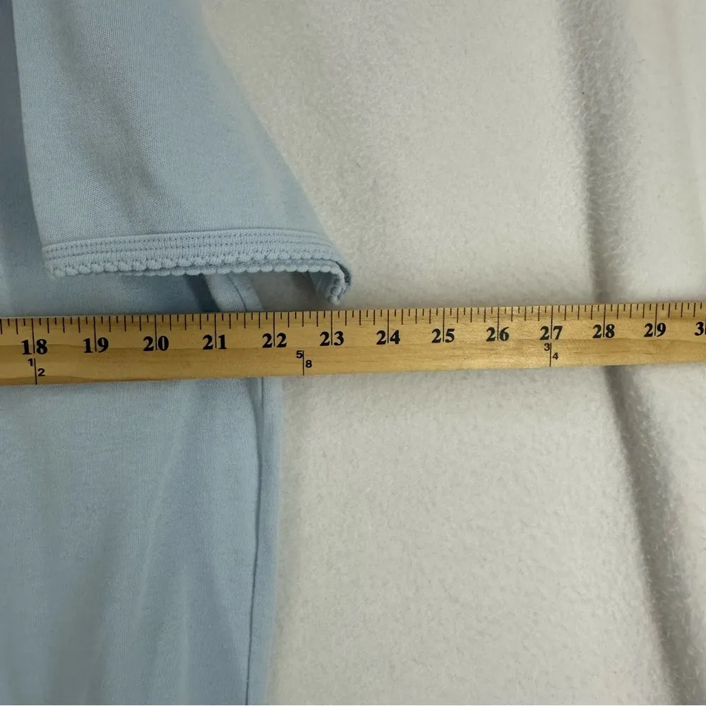 Baxter & Wells Embroidered Flower Short Sleeve T Shirt Womens Large Blue - Image 8