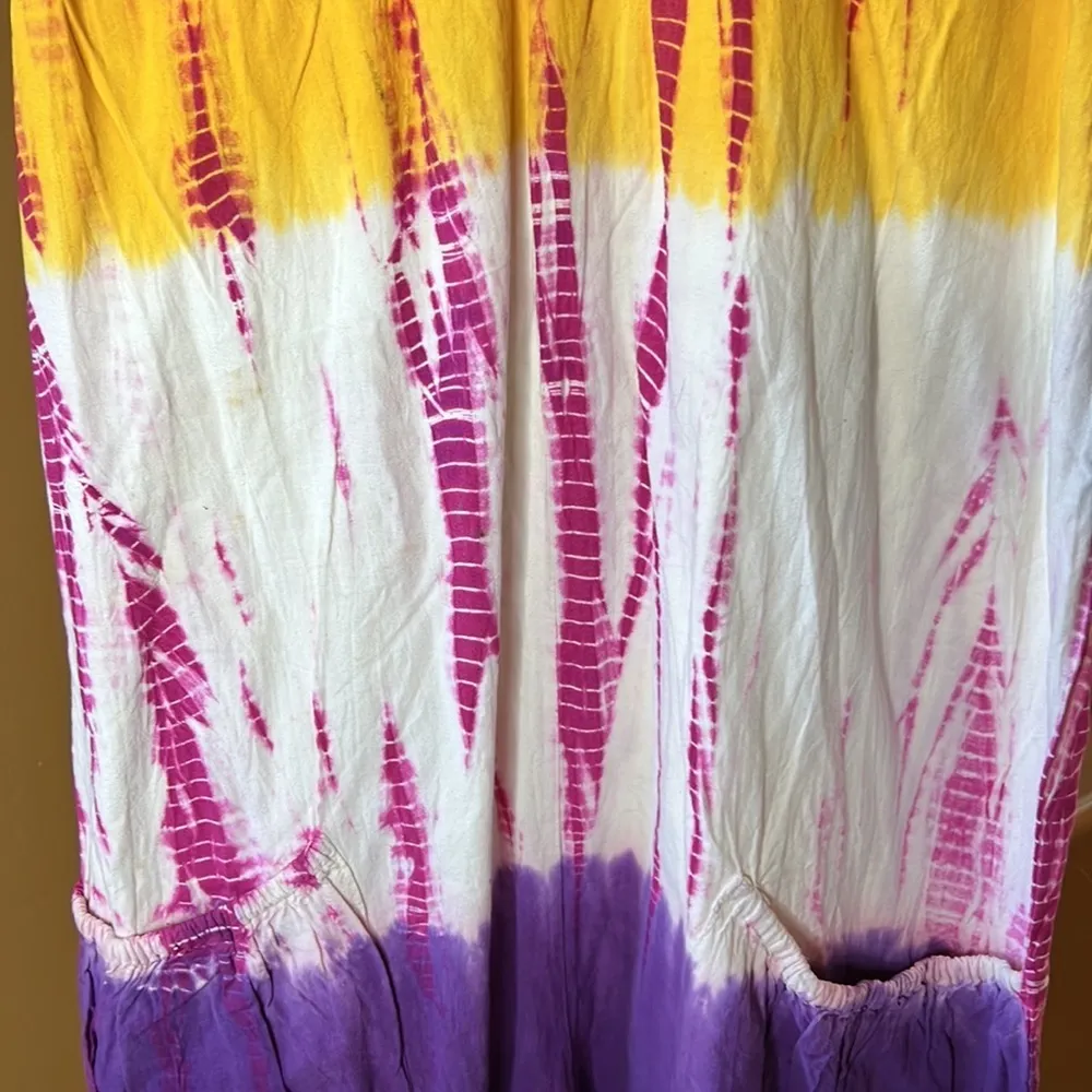 Great Gear Clothing Company Vintage 80's Rainbow Tie Dyed Romper Size Small NEW! Purple - Image 7