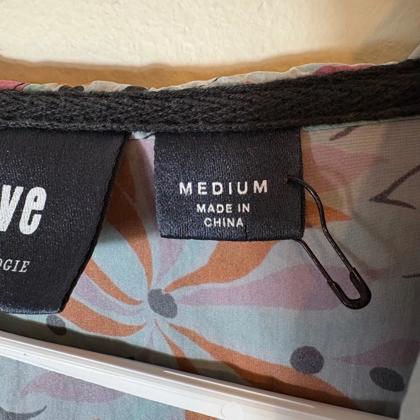 Maeve by Anthropologie Floral Panel Hooded Pullover Black Hoodie Size Medium - Image 5