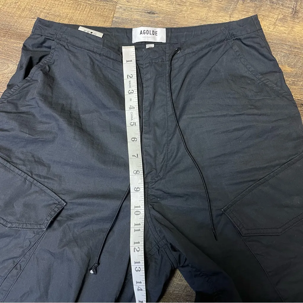 Agolde Ginerva Cargo Pant Parachute Wide Leg Adjustable Womens XS Black Baggy - Image 4