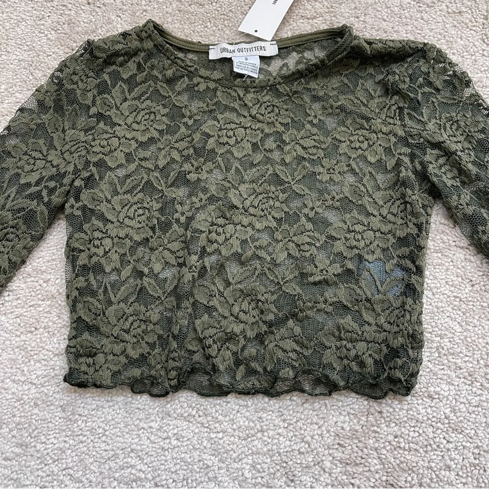 UO Danica Lace Sheer Long Sleeve Top NWT - Image 3