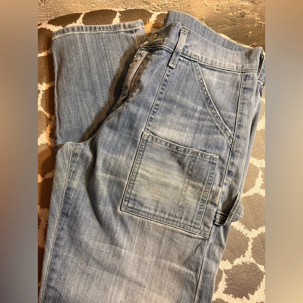 Citizens Of Humanity Cargo Light Wash Blue Ankle Jeans intentional distressing - Image 14