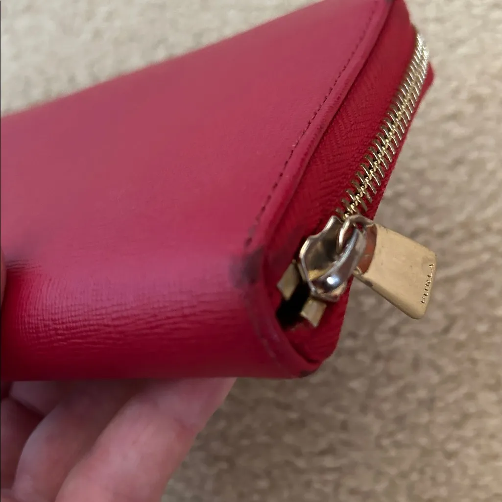 Furla Cherry Red Leather Wallet - Image 7