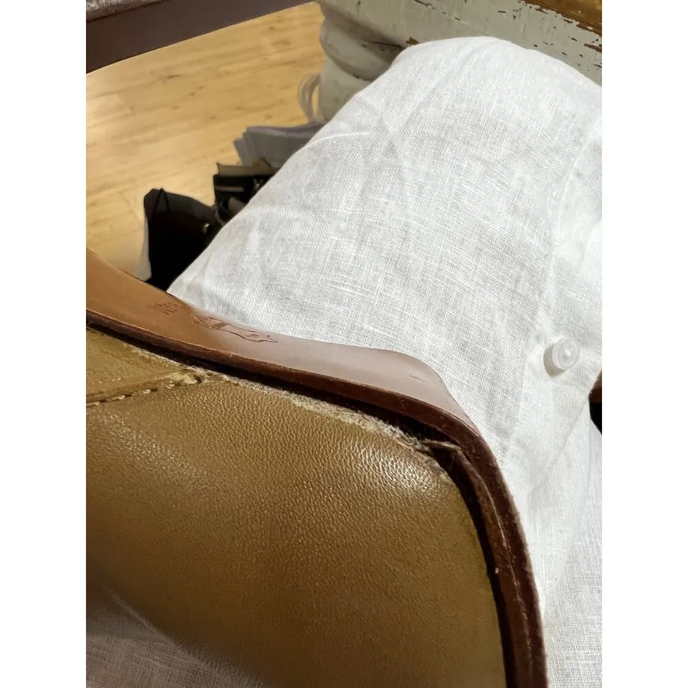 Tory Burch Kasey Leather Side Zip Stacked Heel Knee High Boots Tan Women's 8.5 - Image 15