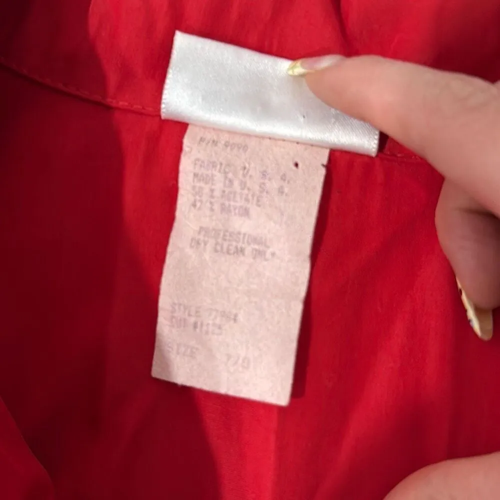 Vintage Nina Piccalino Red Midi Dress Size Small This vintage dress features a Red - Image 3