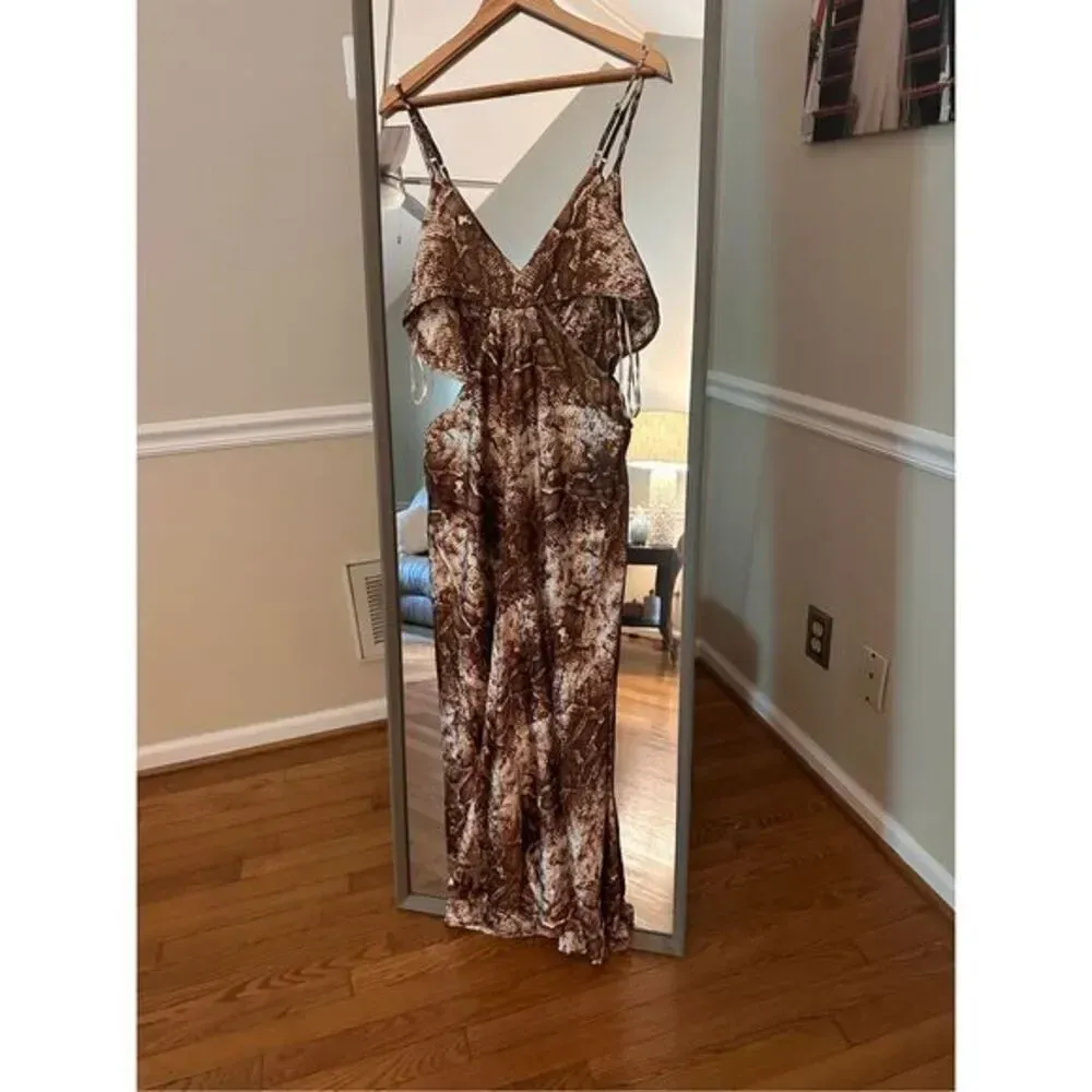 It's Fashion Cut Out Long Dress Brown Size 1X - Image 2