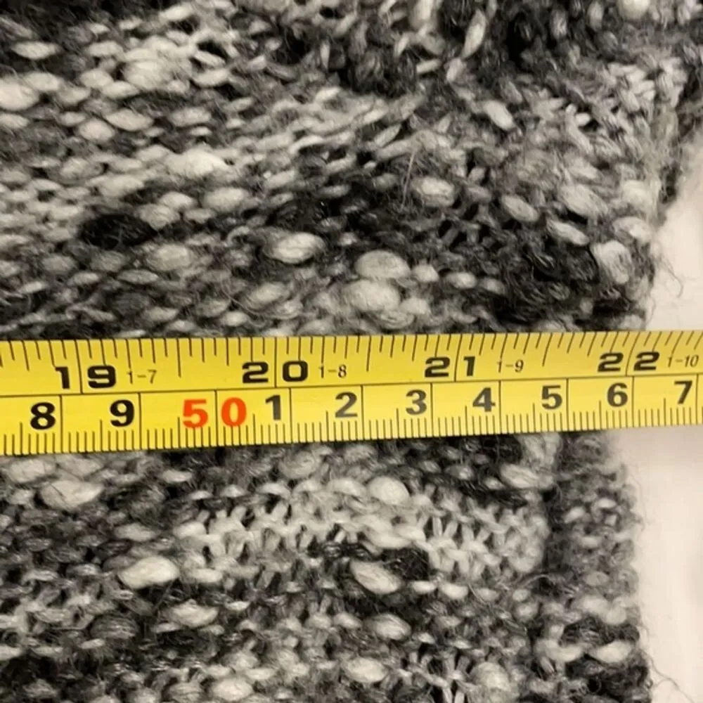 The Limited Black White Knit Long Duster Open Cardigan Sweater Womens Large - Image 6