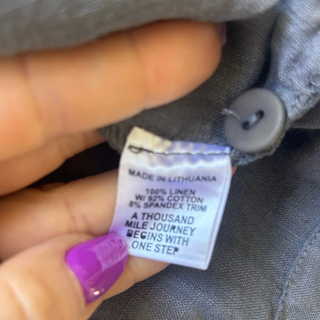 Flax ‎ 100% Linen Button Front Blouse small minimalist layered classic boho - Image 8