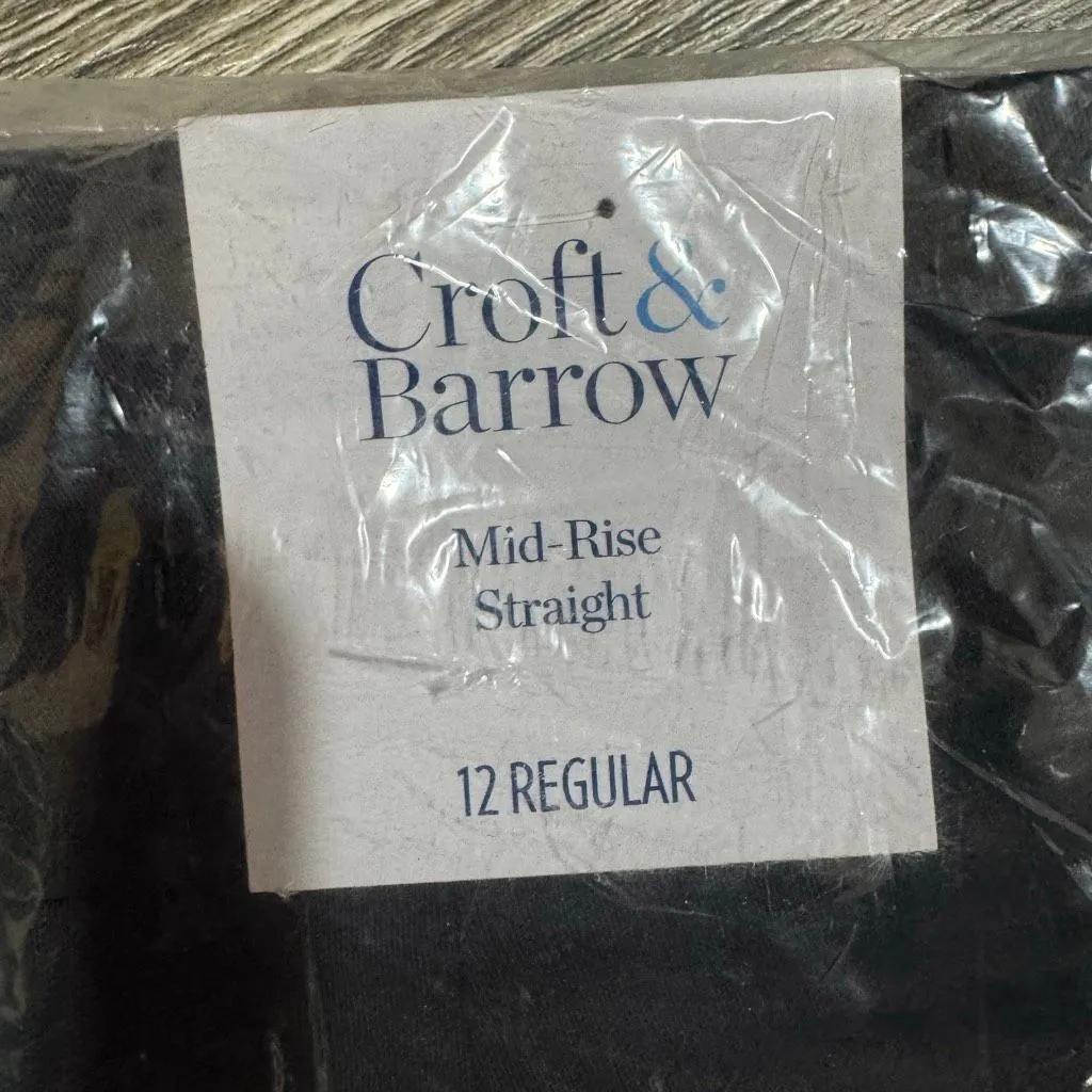 New Croft & Barrow Straight Mid Rise Comfort Waist Stretch Pants Black Size 12 - Image 3