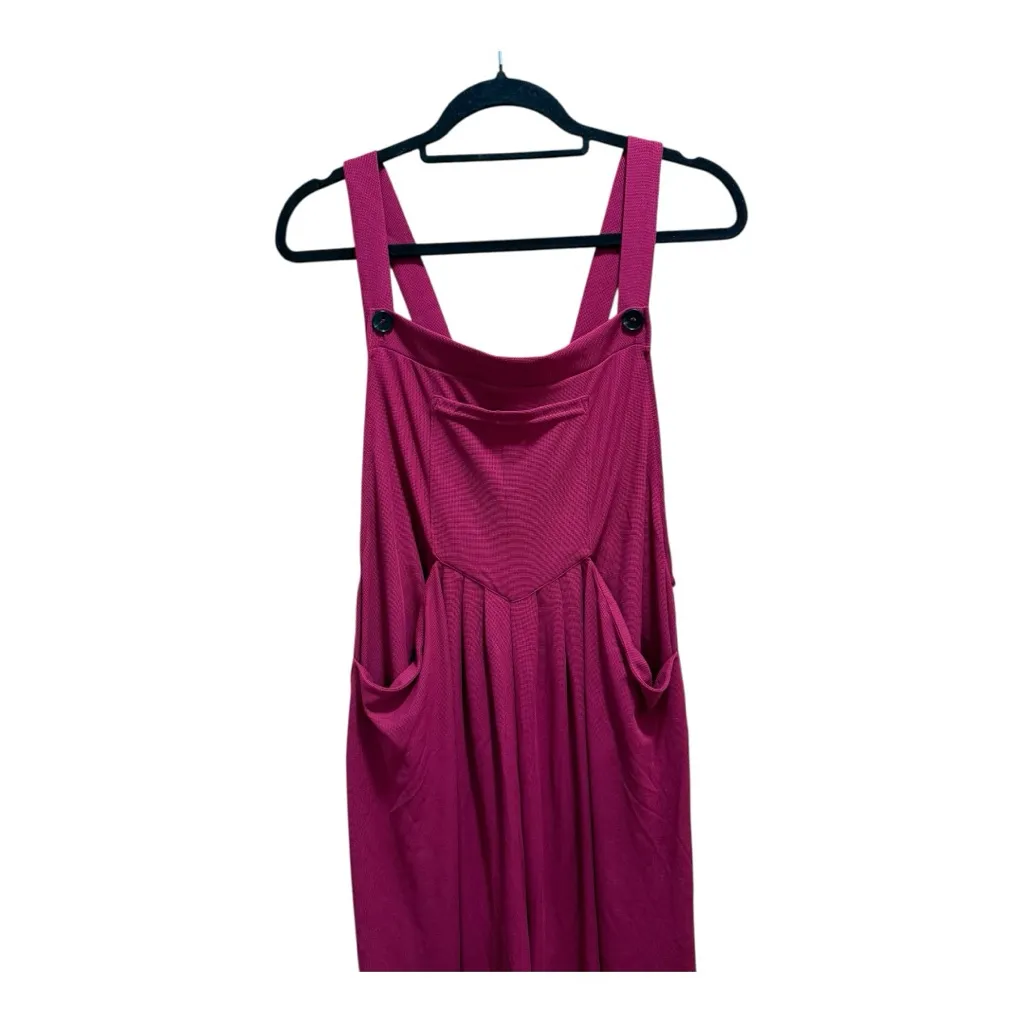 Halara Waffle Knit Casual Plus Size Wide Leg Overalls w/ Pockets Anemone XL NWT - Image 5