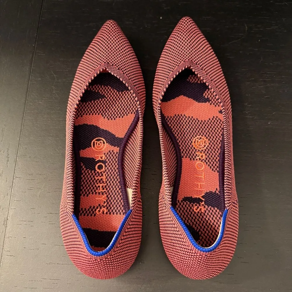 Rothy’s The Point Retired Optic Rose Double Stitch Ballet Flats Women’s Size 8 - Image 7