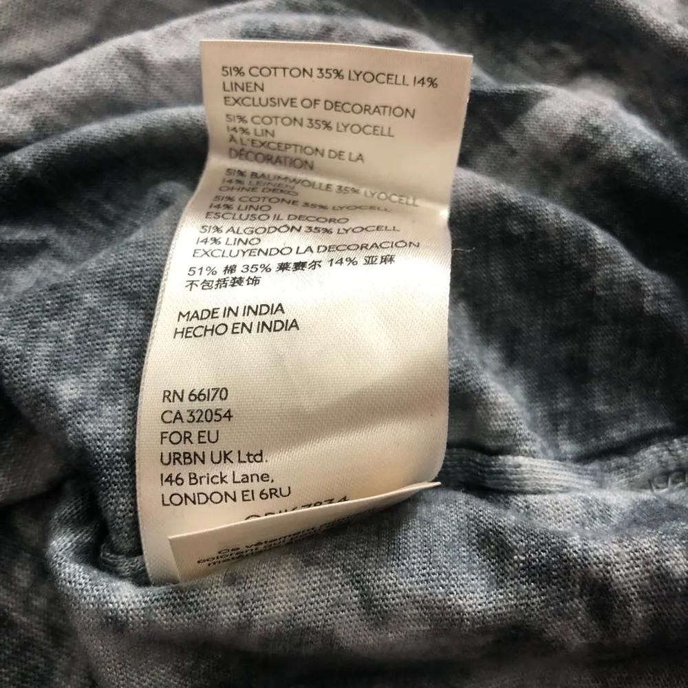 Free People Washed Black Riptide Tie Dye Tee Shirt NEW - Image 5