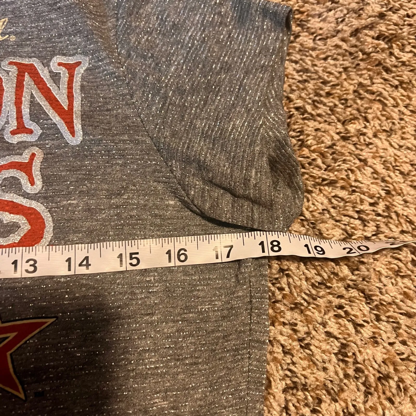 Houston Astros Womens Gray Sparkle T Shirt‎ MLB Baseball Major League Size L - Image 4