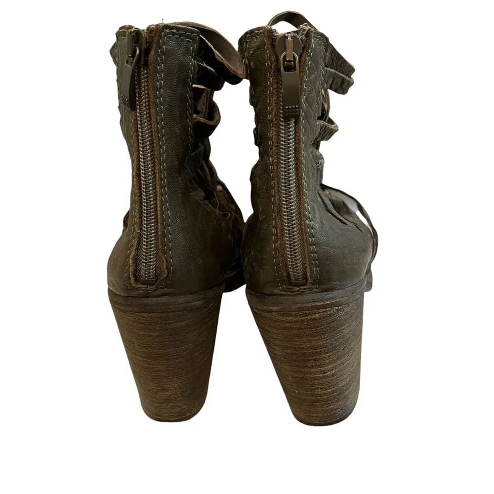 Free People Carrera Leather Strappy Zip Booties - Image 10