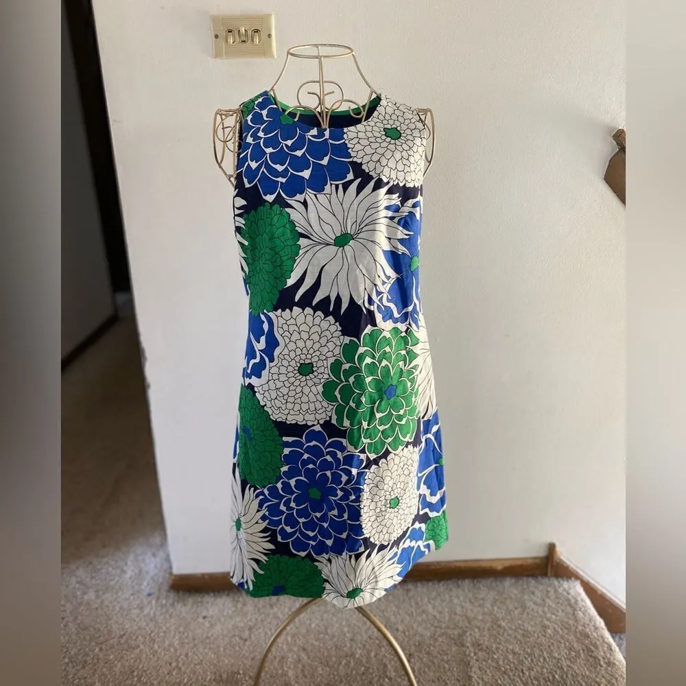 NWT Eliza J Bahama Blue Floral Dress size 6 97% cotton - Image 3