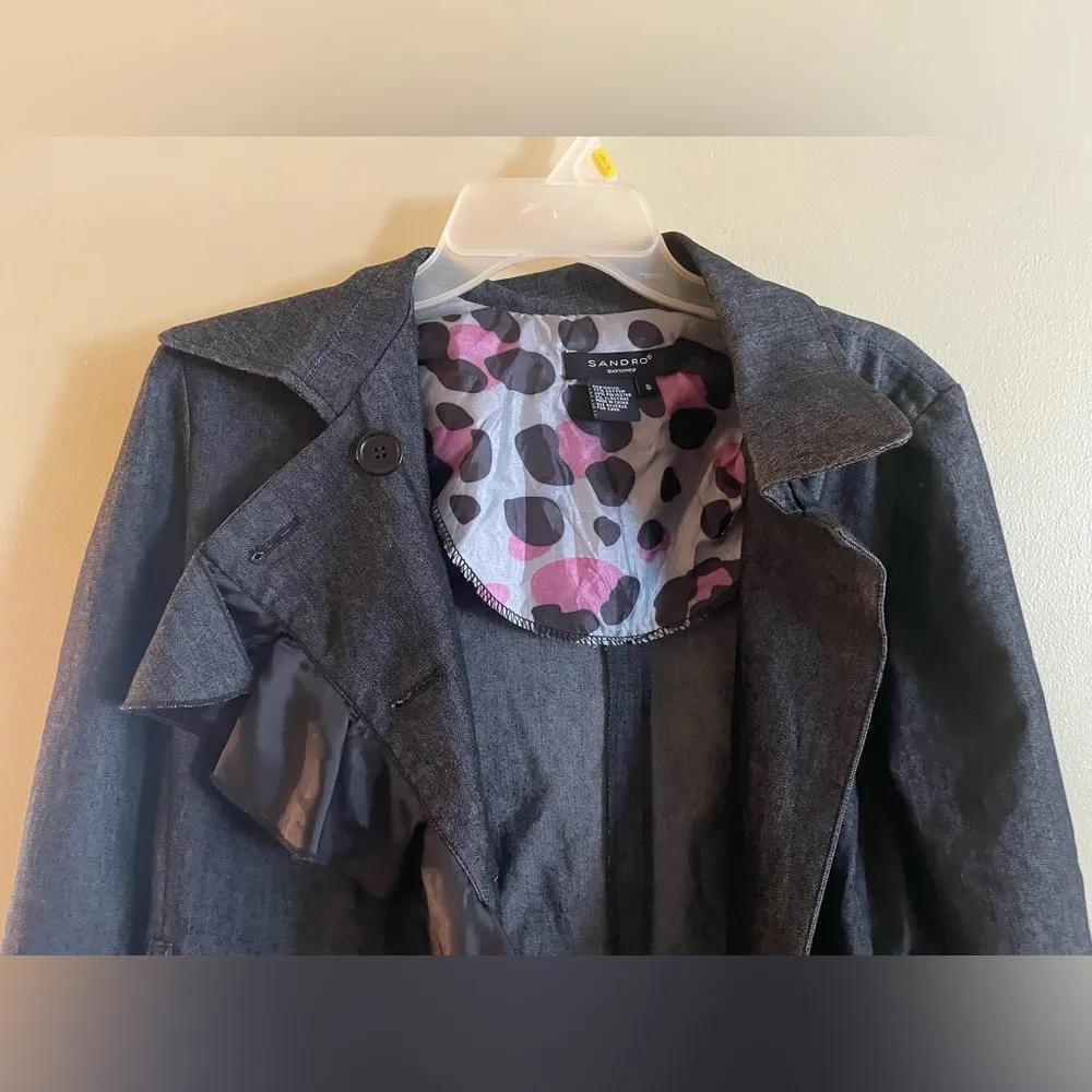 Silver Grey Belted blazer Gray - Image 3