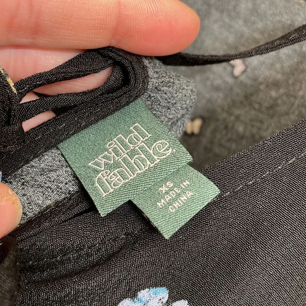 Wild Fable black butterfly criss cross back mini dress, size XS - Image 6