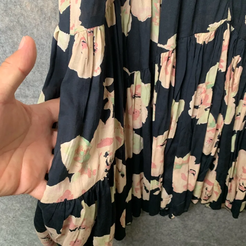 Free People Women Size Small Floral‎ Mini Tilly Printed Tunic Dress - Image 6