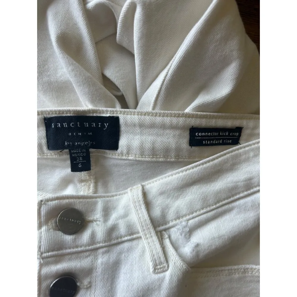 Sanctuary White Connector Kick Crop Capri - Image 7