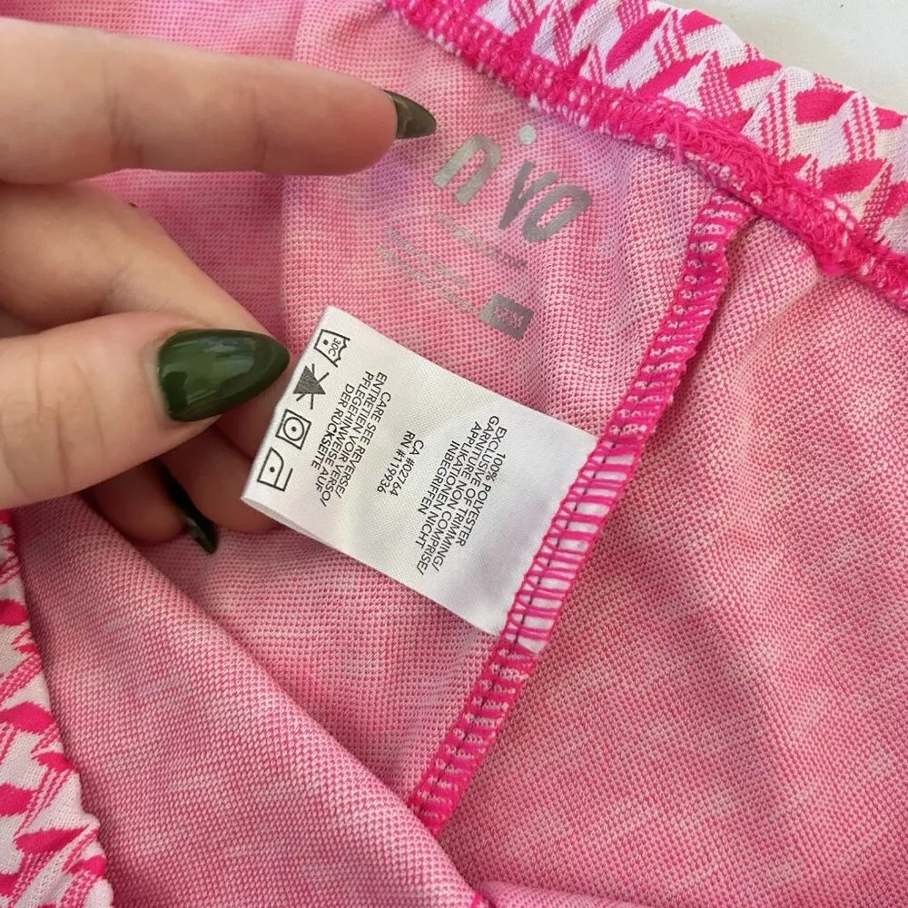 NiVO Golf Tennis Hike Walk Shorts Womens Medium M Pink White Geometric Gym Yoga - Image 6