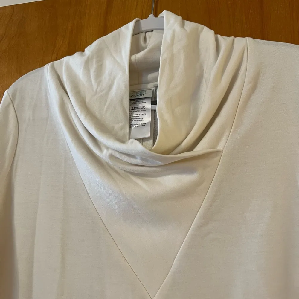 LOGO Lounge by Lori Goldstein French Terry Cowl Neck Top Tunic Shirt Large - Image 4