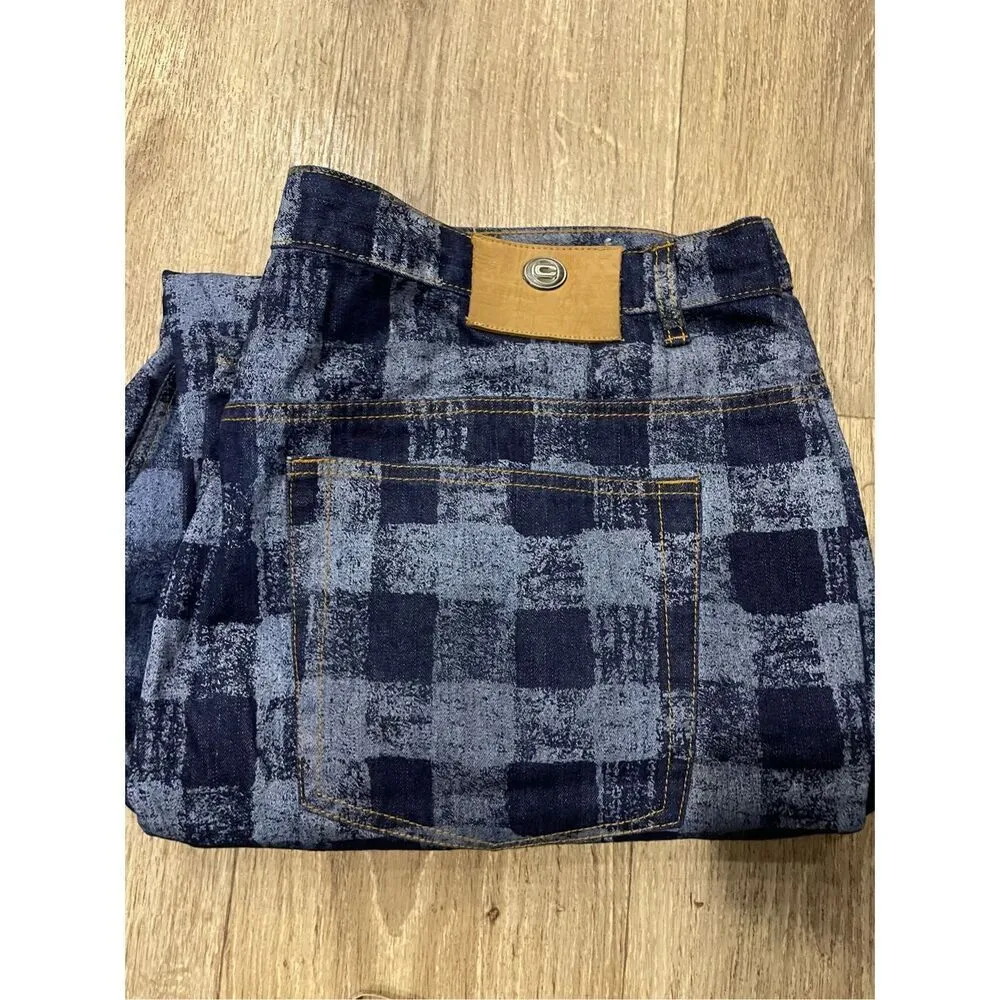 Crest Jeans Y2K Vintage Square Checkered Women’s 23/24 Blue Size 24W - Image 7