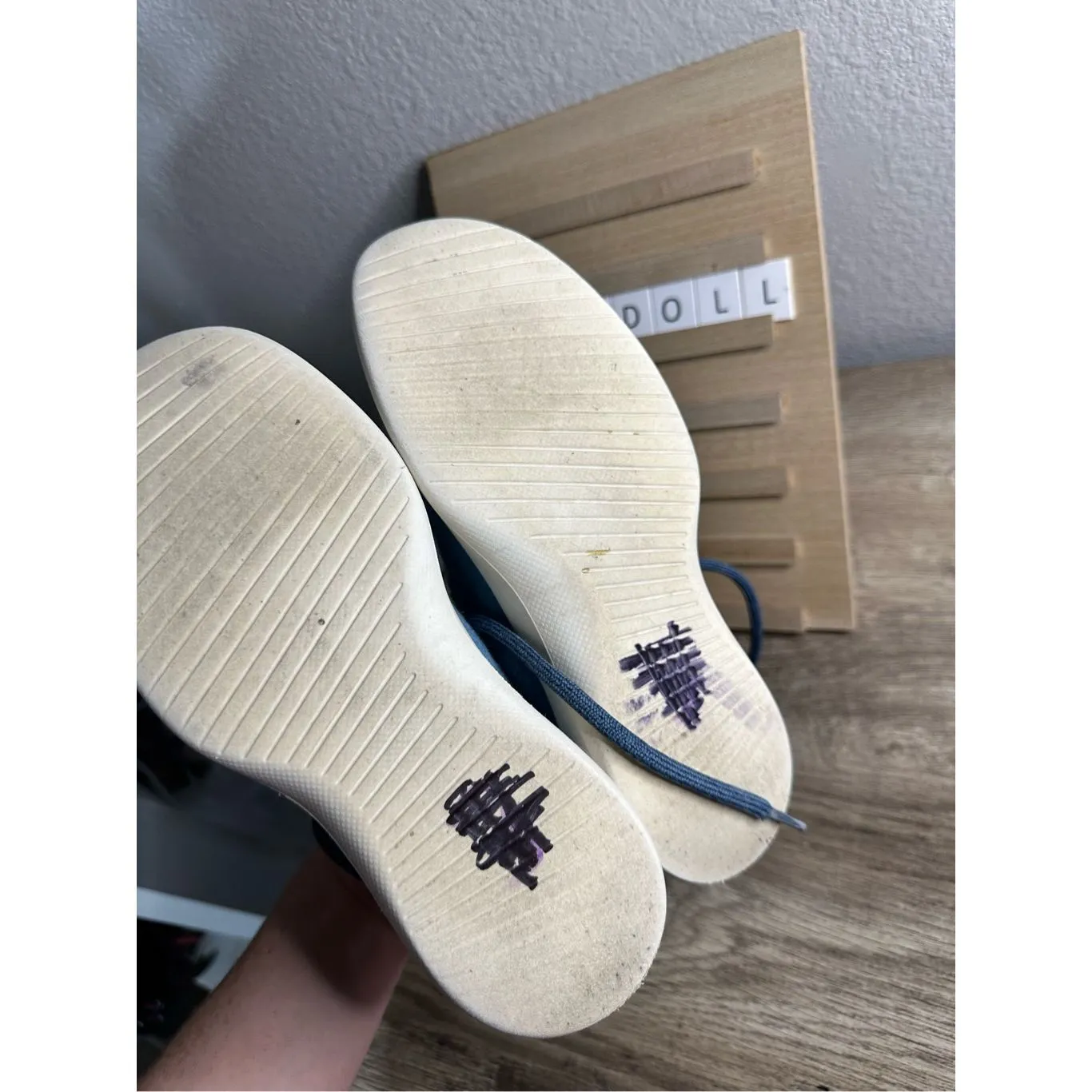 Allbirds Women’s Blue Wool Runner Sneakers Shoes Size 6 - Image 3