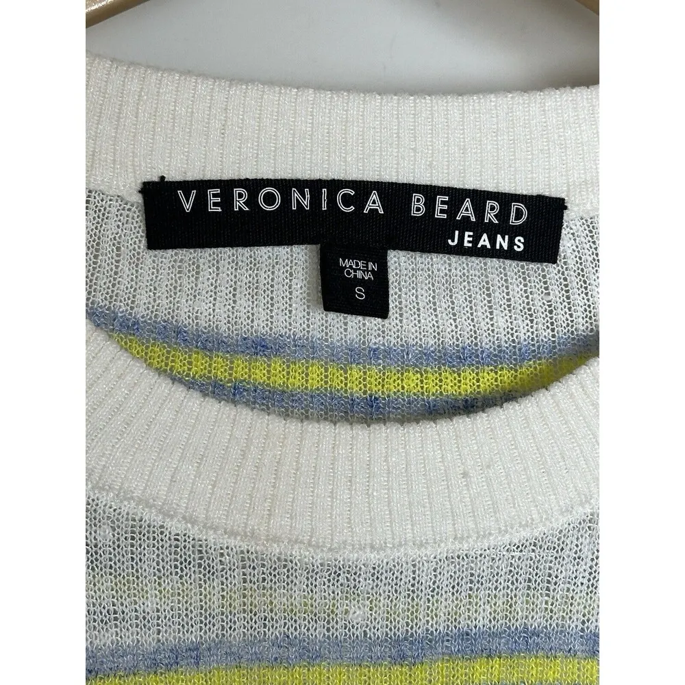 Veronica Beard  Dean Ivory Multi Striped Linen Blend Sweater Size Small NEW $250 - Image 4