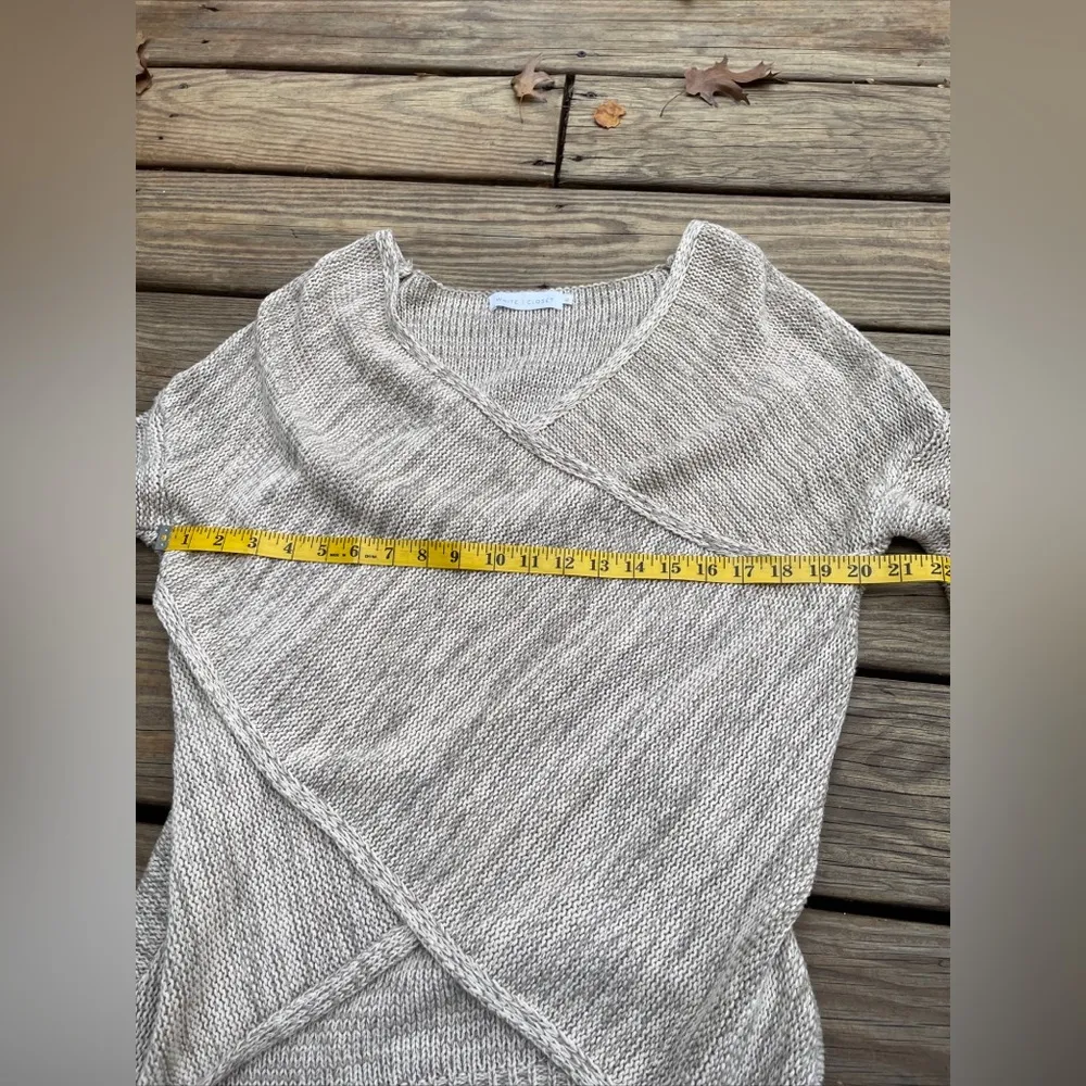 White Closet Cozy Crisscross Cotton Sweater Designed In Australia Size Med. Tan - Image 2