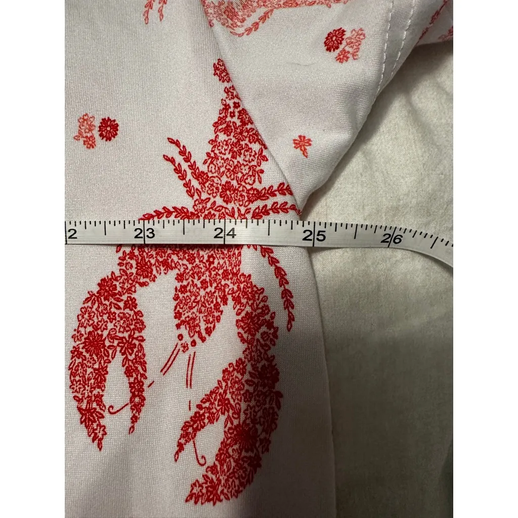 Women's Joyspun White Red Lobster Print Pajama Dress Nightgown L - Image 5