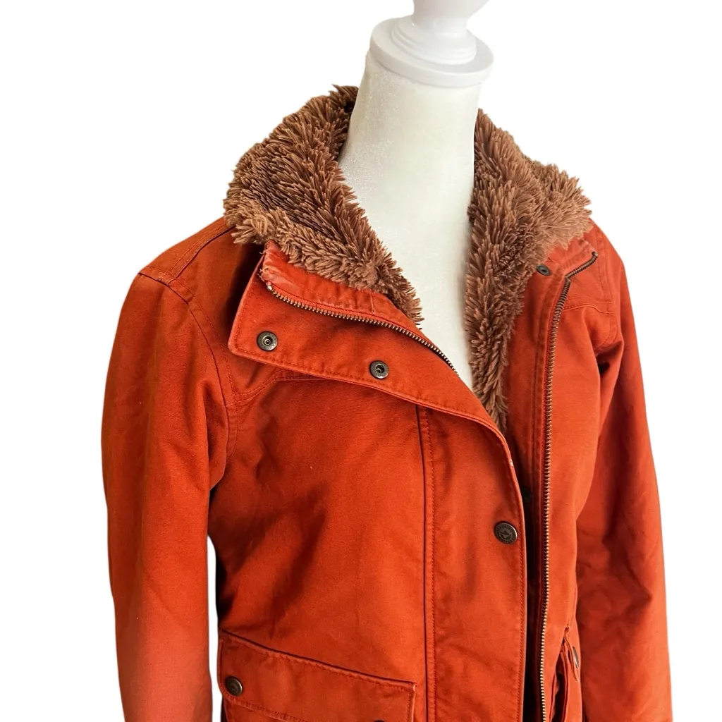 Patagonia Maple Grove Canvas Jacket XS Rust Brown Sherpa Lined Coat - Image 3