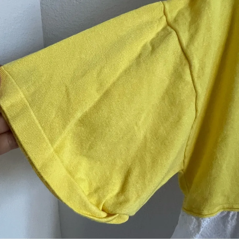 Zara Knit Mixed Media Colorblock Bright Boxy Oversized Top Shirt USA Small - Image 4