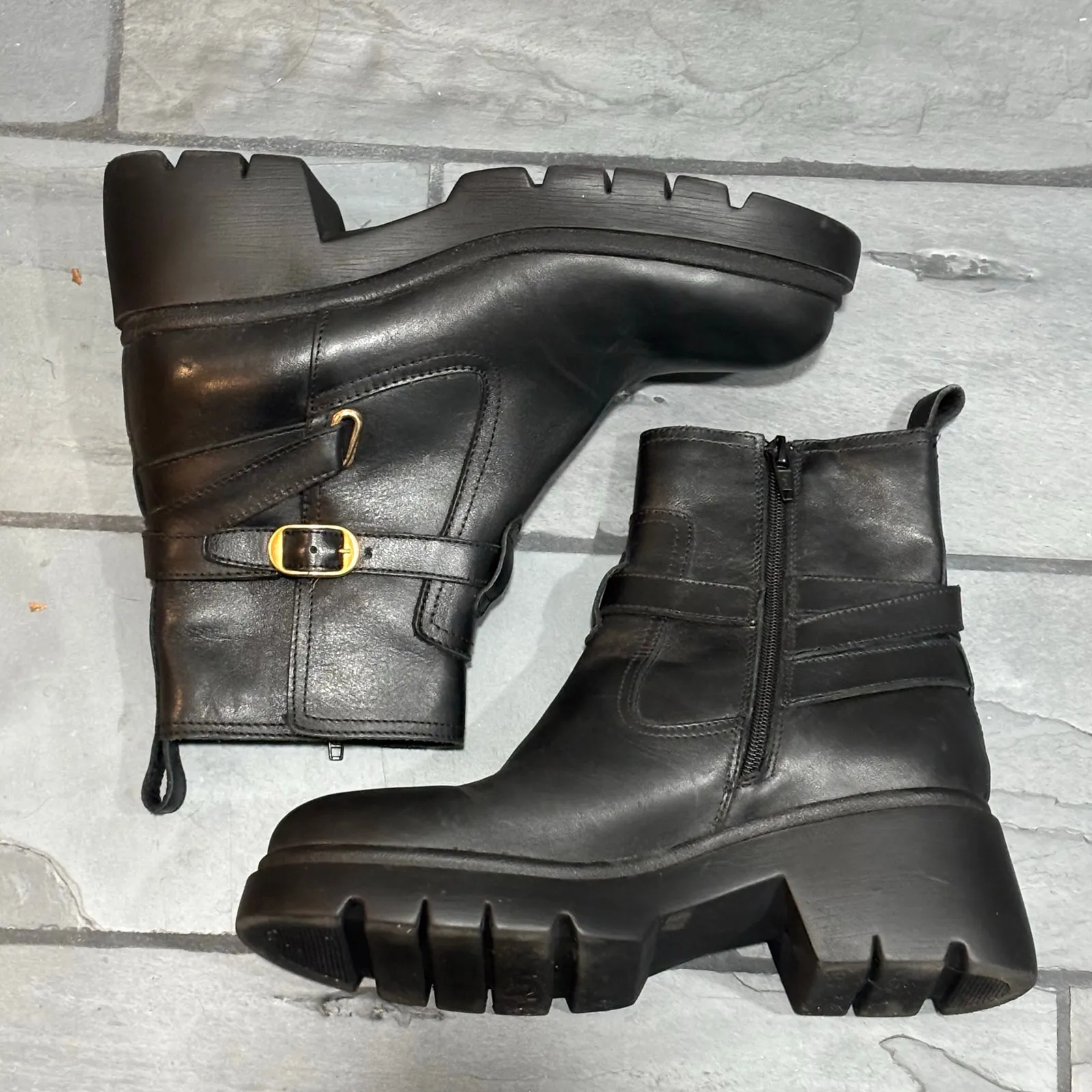 Steve Madden Black Leather Colletta Boot - size 8.5M - Image 2